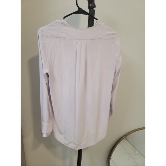 rag & bone Light Purple Victor Silk Long Sleeve Blouse Shirt Satin Cuff Hi Lo Xs - Picture 6 of 8
